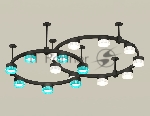 Светильник Ambrella light XR92221210/16 SBK/CL/BL черный песок/прозрачный/голубой GX53