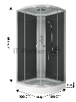 Душевая кабина BAU Dream Hit Black 100x100х215, прозрачное закаленное стекло, черная, вид 7