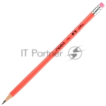 Карандаш чернографитный Deli Neon EU51800 2B, трехгранный, тополь, картонная коробка (12шт) ластик, вид 5