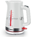 Электрочайник Bosch TWK4M221 белый, 1.7 л, 2400 Вт, скрытый нагревательный элемент