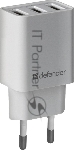 Сетевой адаптер Defender 3xUSB, 5V/3.1А , белый (UPA-31) (83587)