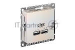 Механизм розетки USB AtlasDesign 5В 1порт х 2.1А 2порта х 1.05А жемчуг SchE ATN000433