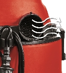 Строительный пылесос Einhell TC-VC 1825 (2342430) красный, 1250 Вт, уборка сухая/влажная, пылесборник мешок/контейнер, 25 л, вид 10