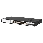 Управляемый коммутатор SNR уровня 2+, 24 порта 10/100/1000Base-T, 4 порта 1/10G SFP+, встроенный БП ~220V AC