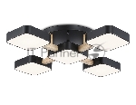 Светильник Ambrella light FL4883/5 BK/WD черный/дерево 90W 3000-6000K 675*675*110 (без ПДУ)