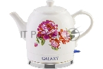 Чайник электрический Galaxy Line GL 0503 белый, керамический корпус, 1400 Вт, 1,4 л, индикатор работы, указатель максимального уровня воды