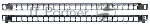 Модульная патч-панель 19" Hyperline PPBLHD-19-24S-SH-RM, 24 порта, Flat Type, 0.5U, для экранированных и неэкранированных модулей KJNE, с задним кабельным организатором (без модулей)
