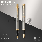 Набор ручек Parker IM Core TK223 (CW2093217) Brushed Metal GT подар.кор. ручка роллер, ручка шариковая сменный стержень 1стерж. кругл.