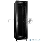 Шкаф телекоммуникационный напольный Cabeus, IP20, 42U, 2055х600х1000 мм (ВхШхГ), дверь: стекло, боковая панель: сплошная, разборный, цвет: чёрный, вид 2