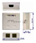Розетка TWT (TWT-SM2-4512-WH) настенная 1 порт RJ-45 категории 5е и 1 порт RJ-12. UTP. белая