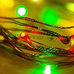 Гирлянда "Роса" 2 м, 20 LED, цвет свечения мультиколор, тонкий батарейный блок Neon-night