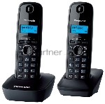 Телефон беспроводной (DECT) Panasonic KX-TG1612RUH (серый) {Доп трубка в комплекте,АОН, Caller ID,12 мелодий звонка,поиск трубки}