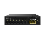 Коммутатор неуправляемый Tenda S110GPC PoE, 10 портов, 8x100 Мбит/с, 2х1 Гбит/с, PoE 8х30 Вт (до 80 Вт), настольный