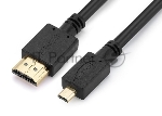 Кабель GoPower HDMI (m)-microHDMI (m) 1м ПВХ ver.2.0 черный Premium Zip-Lock c подвесом (1/200)