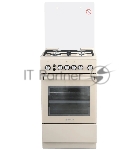 Плита газовая De Luxe 5040.40г (кр) ЧР-016 бежевый, конфорок 4 шт, духовка 46 л, 50 см x 85 см x 50 см