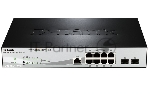 Управляемый коммутатор D-Link DGS-1210-10P/ME 2 уровня с 8 портами 10/100/1000Base-T с поддержкой PoE и 2 портами 1000Base-X SFP