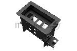 Прямоугольный металлический корпус Wize Pro WRTS-04BOX-B для модульной системы врезного лючка в стол с убирающейся крышкой для установки до 4 модулей-вставок, преустановленная рамка, черный