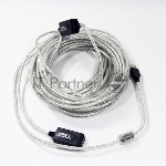 Кабель VCOM VUS7049-15M Кабель-адаптер USB2.0-repeater, удлинительный активный Am-->Af 15м