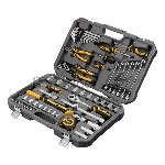 Набор инструментов Denzel 1/2", 1/4", CrV, S2, пластиковый кейс, 64 предмета