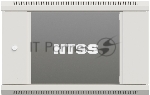 Шкаф коммутационный NTSS Премиум (NTSS-W18U6045GS-2) настенный 18U 600x450мм пер.дв.стекл 60кг серый IP20 сталь