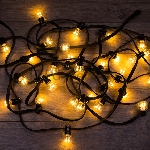 Гирлянда Neon-night LED Galaxy Bulb String 10м, черный каучук, 30 лампx6 LED теплый белый, влагостойкая IP65