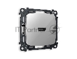 Комплект механизма розетки HDMI 2.0 OMEGA Серебро глянец 40V/500mA 2.0GHz 5-18Gbit/s QUANT (OP4140, VM222) MO414010