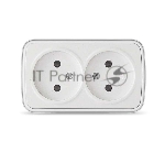 Розетка 2-м ОП Электра 16А IP20 без заземл. белый Союз 0024