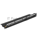Патч-панель наборная Lanmaster LAN-PPAR24OK-UTP 19" 1U 24xRJ45 UTP
