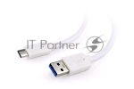 Кабель USB Cablexpert CCP-USB3-AMCM-1M-W, USB3.0 AM/USB Type-C, 1м, белый, пакет