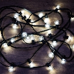 Гирлянда Neon-night LED Galaxy Bulb String 10м, черный каучук, 30 лампx6 LED белый, влагостойкая IP65