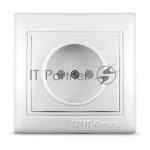 Розетка 1-м СП Севиль 16А IP20 защ. шторки без заземл. бел. Universal С0047