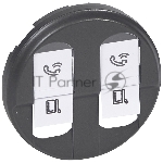 Лицевая панель двойной розетки RJ45, графит