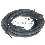 Кабель HDMI C-HM-HM-3M Wize, 3 м, v.2.0, 19M/19M, позол.разъемы, экран, черный, пакет