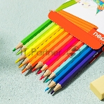 Карандаши цветные Deli EC128-12 ColoRun, шестигранный профиль, дерево 12 цветов, коробка с европодвесом (12шт), вид 5