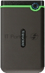 Внешний жесткий диск 2TB Transcend StoreJet 25M3S, 2.5", USB 3.0, резиновый противоударный, тонкий, Стальной Серый