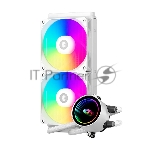 Система охлаждения PCCooler DA240 ARGB WH (270W, 240mm, White, ARGB/ Fans: 2x120mm, 73.6CFM, -dBA, 1800RPM/ Pump height 55mm, -dBA, 3000RPM, Rad thickness 27mm/ S: 1851, 1700, 1200, 20XX, 115X, AM5, AM4)