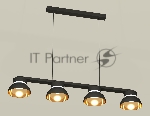 Светильник Ambrella light XB9152101/4 SBK/PYG/CL черный песок/золото желтое полированное/прозрачный GX53 (C9152, N8145)