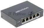 Коммутатор Hikvision DS-3E0505HP-E, 5×1 Гбит/с (4×PoE/Hi-PoE), неуправляемый