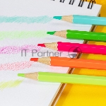 Карандаши цветные Deli EC128-12 ColoRun, шестигранный профиль, дерево 12 цветов, коробка с европодвесом (12шт), вид 3