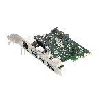 Контроллер сетевой ExeGate EXE-361 PCI-E 2.0, 3*USB 3.0 ext + LAN UTP 1000Mbps, раз.доп.пит.OEM)