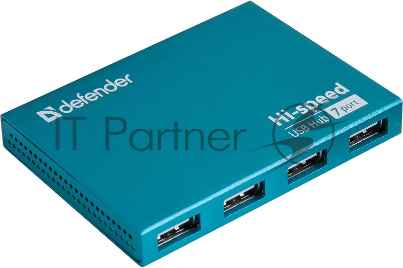 Концентратор USBы Defender Septima Slim, USB 2.0, USB 7 портов, блок питания/USB