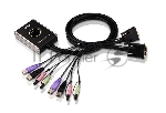 Переключатель KVM ATEN (CS682-AT) KVM+Audio, 1 user USB+DVI-D => 2 cpu USB+DVI-D, со встр.шнурами USB+Audio 2x1.2м., 1920x1200, настол., исп.стандарт.