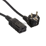 Кабель питания ExeGate Power PC19-5P (Евровилка Schuko->С19) VDE-250V-3*1.5-CU, черный, 16А, 5м