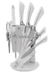 Набор ножей KELLI KL-2085 (8 ПРЕДМЕТОВ: 1.Топорик кухонный 7", 2.Нож поварской 8", 3.Нож хлебный 8", 3.Нож для резки 6", 5.Нож овощной 5", 6.Кухонные ножницы, 7.Точилка, 8.ПОДСТАВКА. Высококачественная нержавеющая сталь 18/10. Невероятная острота лезвий.)