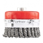 Щетка Matrix для УШМ Heavy Duty, 100 мм, М14, Чашка, крученая проволока 0,5 мм, вид 4