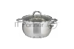 Кастрюля WEBBER BE-355/2 6,5 л, 24 см, из нержавеющей стали со стеклянной крышкой
