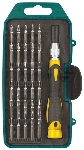 Отвертка FIT 56189переставная для точных работ 30 crv бит в футляре