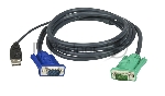 Кабель KVM ATEN 2L-5201U USB(тип А Male)+HDB15(Male) <-> SPHD15(Male) 1,2м., черный.