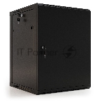 Шкаф телекоммуникационный настенный Hyperline TWB, 19", 6U, 367х600х450 мм (ВхШхГ), дверь: металл, разборный, цвет: чёрный