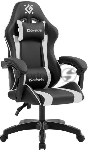 Кресло игровое DEFENDER Legas класс-2 до 110кг наклон спинки 135° экокожа черный/белый 64806